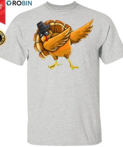 Dabbing Turkey Shirt Thanksgiving Boys Kids Men Turkey Day T-Shirt