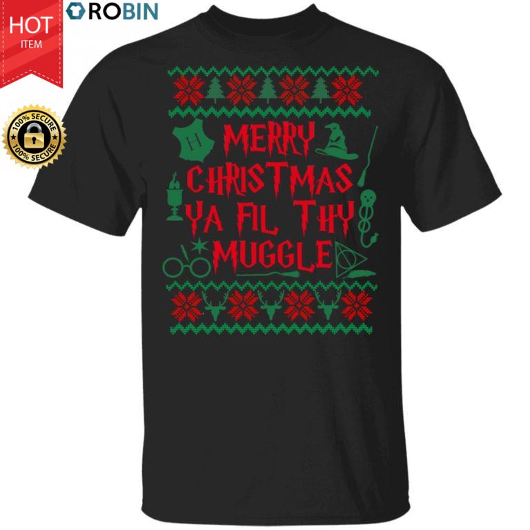 Merry Christmas Ya Filthy Muggle Harry Potter Movie Ugly Christmas Sweater, Long Sleeve