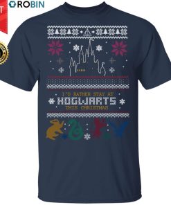 Id Rather Stay At HOGWARTS This Christmas Harry Potter Ugly Christmas Sweater, Long Sleeve Id Rather Stay At HOGWARTS This Christmas Harry Potter Ugly Christmas Sweater, Long Sleeve