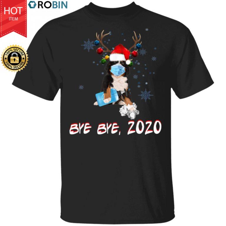 Bemese Moutain Dog Bye Bye 2020 Christmas New Year T-Shirt, Long Sleeve