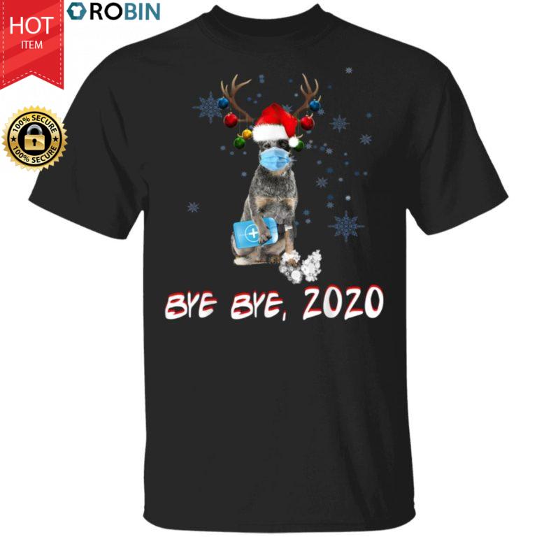 Australian Cattle Dog Bye Bye 2020 Christmas New Year T-Shirt, Long Sleeve