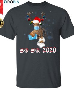 Airedale Terrier Dog Bye Bye 2020 Christmas New Year T-Shirt, Long Sleeve