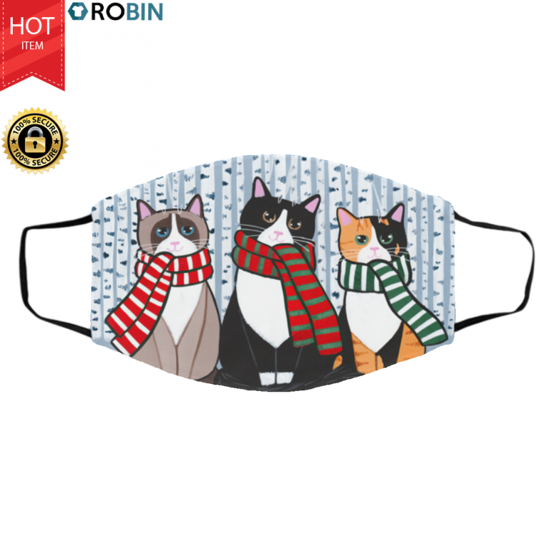 The Winter Cats! Face Mask
