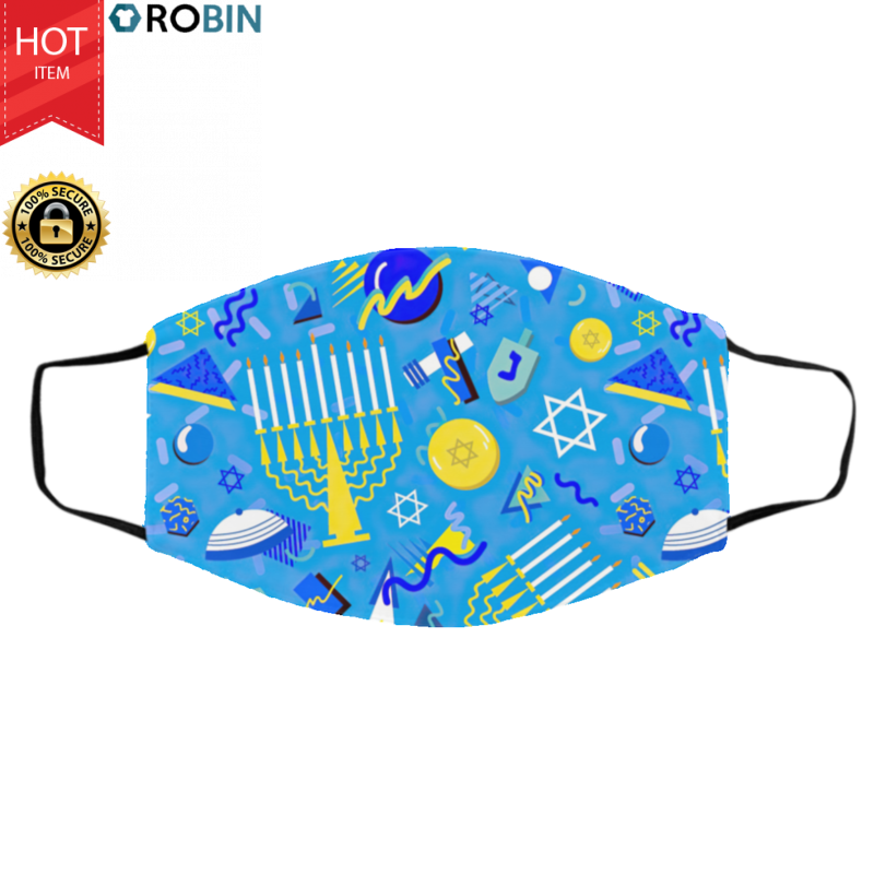 Postmodern Hanukkah Celebration Face Mask