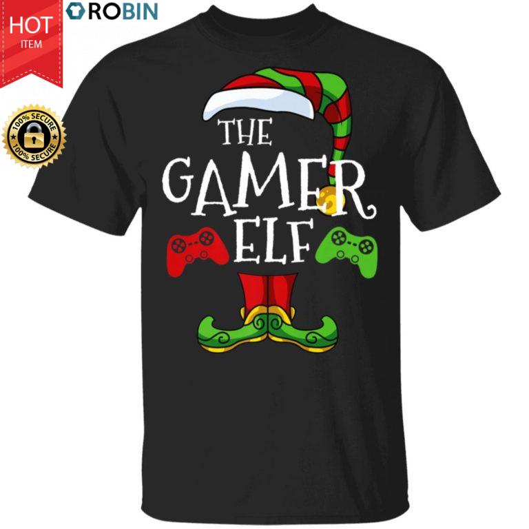 Gamer Elf Family Matching Christmas Group Funny Gift Pajama Shirt