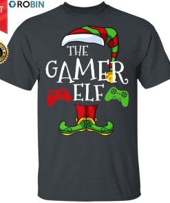 Gamer Elf Family Matching Christmas Group Funny Gift Pajama Shirt