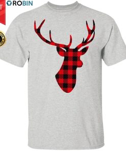 Deer Christmas Red Plaid Buffalo Shirt Funny Christmas Gift