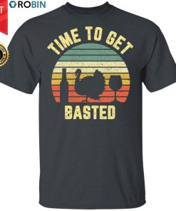 Thanksgiving Retro Turkey Wine Time To Get Basted Vintage Shirt