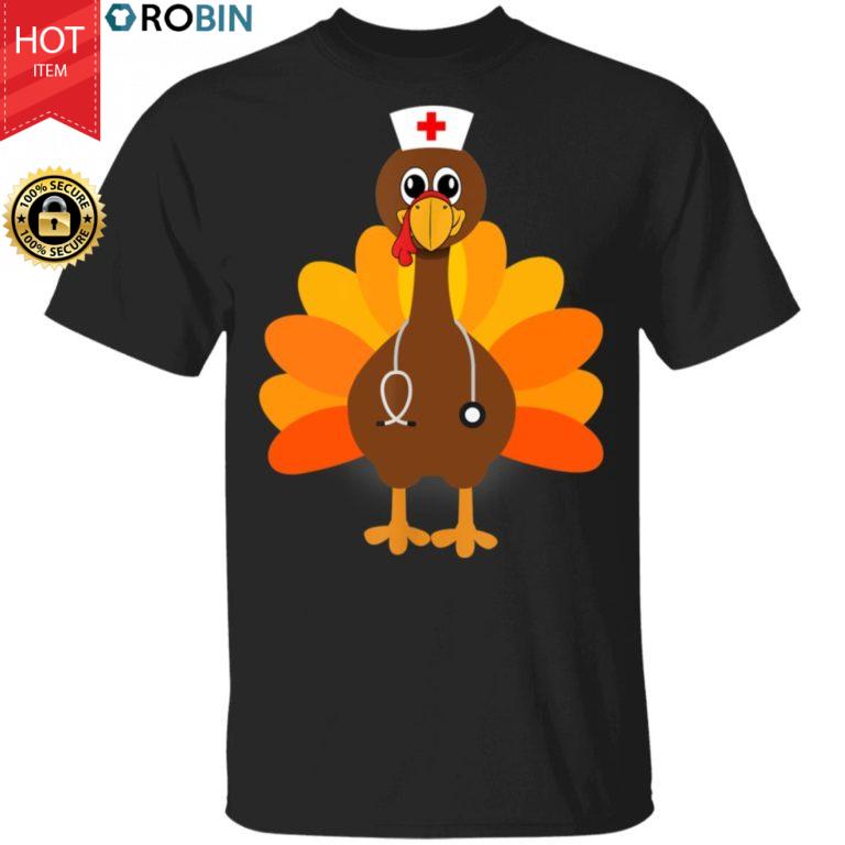Thanksgiving Scrub Tops Women Turkey Nurse Holiday Nursing Funny Shirt