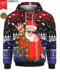 Sexy Santa Claus Snowflakes 3D Ugly Sweater Hoodie