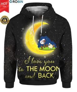 Cute Sheep I Love You To The Moon And Back 3D Ugly Sweater Hoodie Cute Sheep I Love You To The Moon And Back 3D Ugly Sweater Hoodie