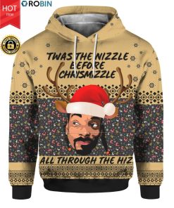 Snoop Dogg 'Twas The Nizzle Before Chrismizzle 3D Ugly Sweater Hoodie Snoop Dogg 'Twas The Nizzle Before Chrismizzle 3D Ugly Sweater Hoodie