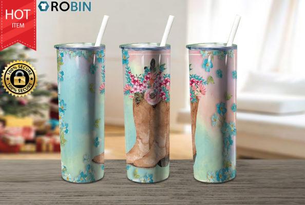 Cowgirl Boots Cowgirl Floral Country 17oz Tumbler