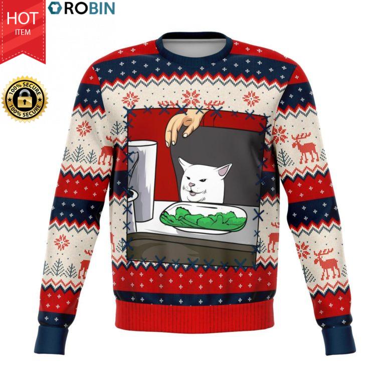 Woman Yelling At A Cat Meme King #2 All-Over Printed Wool Sweaters
