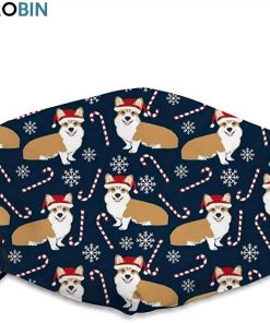 Merry Christmas With Lovely Corgi Santa Face Mask + PM2.5 Filter