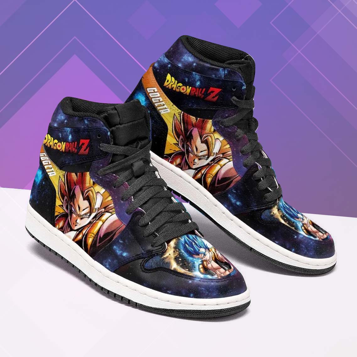 Gogeta Galaxy Dragon Ball Z Shoe - Jordan 1 High Sneaker - RobinPlaceFabrics