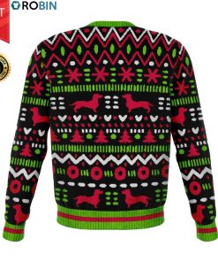 Dachshund Through The Snow Christmas 3D Allover Printed Wool Sweater