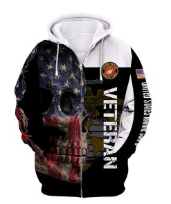 US Marine Corps Veteran Skull Full Print Hoodie, T Shirt, Bomber US Marine Corps Veteran Skull Full Print Hoodie, T Shirt, Bomber