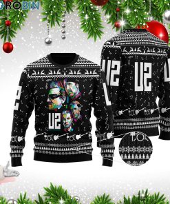 U2 Band 3D Printed Ugly Christmas Wool Sweater