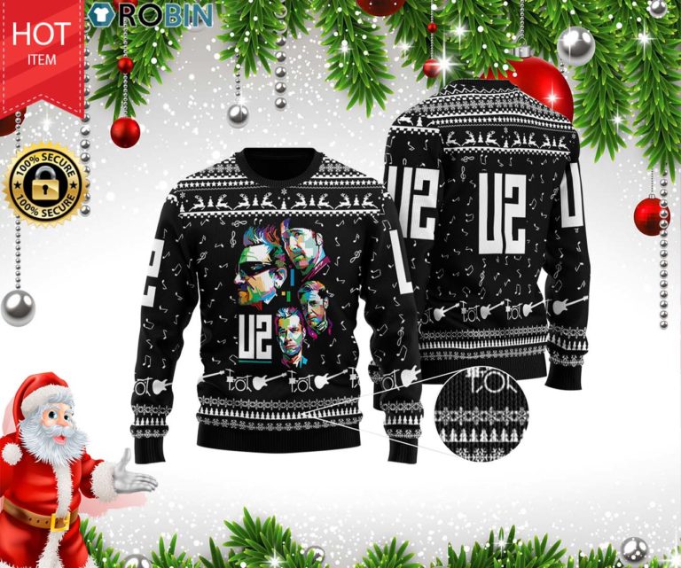 U2 Band 3D Printed Ugly Christmas Wool Sweater