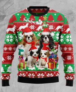 Cavalier King Charles Spaniel Family Christmas Wool Sweater