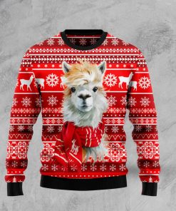Festive Llama Xmas Christmas Wool Sweater