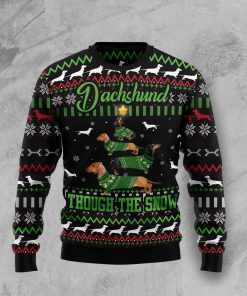 Dachshund Through Snow Christmas Christmas Wool Sweater Dachshund Through Snow Christmas Christmas Wool Sweater