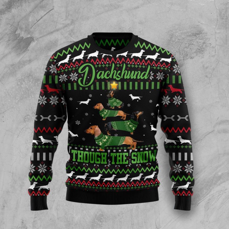 Dachshund Through Snow Christmas Christmas Wool Sweater