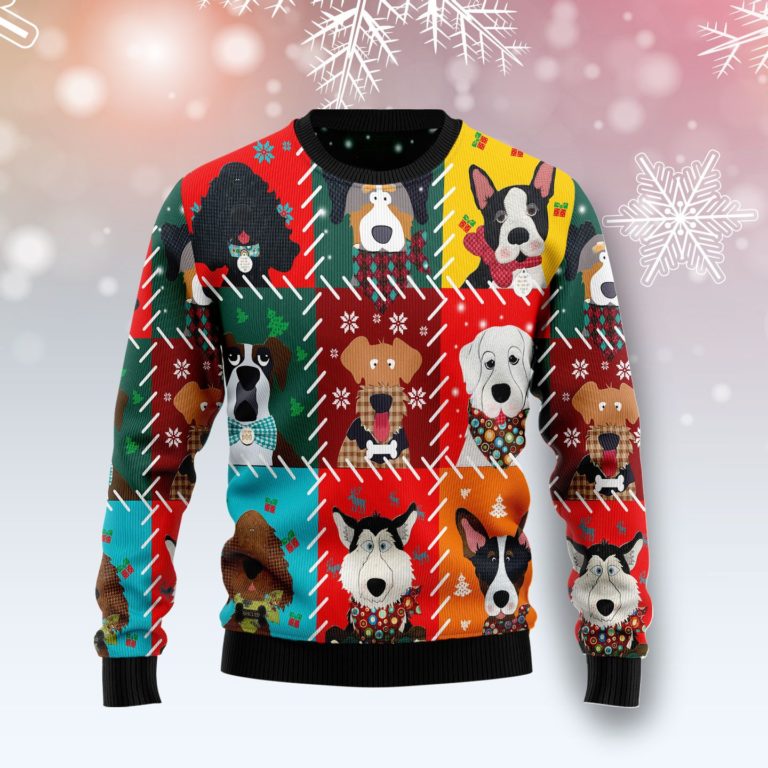 Dog Face Christmas – All Over Print Christmas Wool Sweater