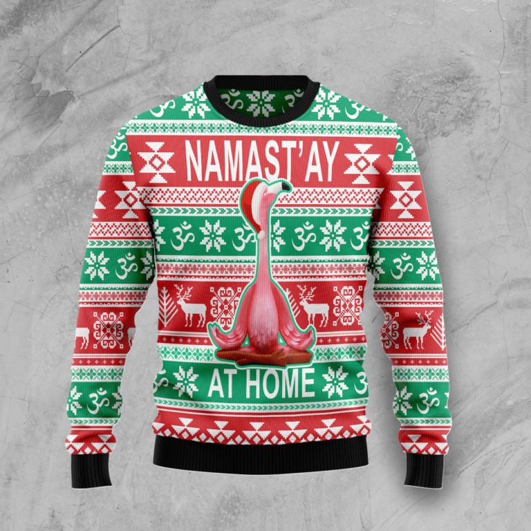 Flamingo Yoga Christmas Christmas Wool Sweater