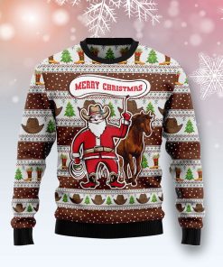 Cowboy Santa Claus Christmas Wool Sweater