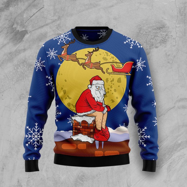 Funny Santa Xmas Christmas Wool Sweater