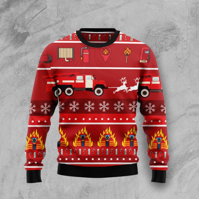 Firefighter Christmas Wool Sweater