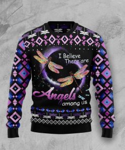 Dragonfly Angels Christmas Wool Sweater