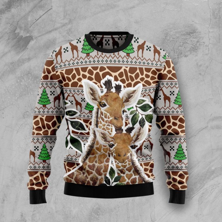 Giraffe Family Christmas Christmas Wool Sweater