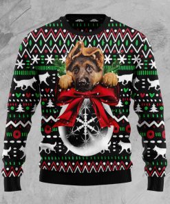 German Shepherd Xmas Ball Christmas Wool Sweater