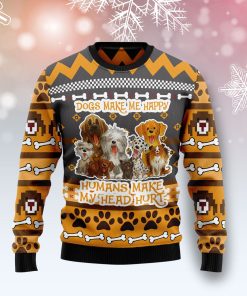 Dogs Make Me Happy Christmas Wool Sweater