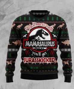 Dinosaur Mamasaurus Christmas Wool Sweater