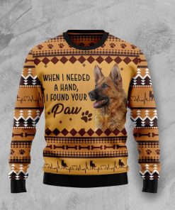 German Shepherd When I Need A Hand Christmas Wool Sweater