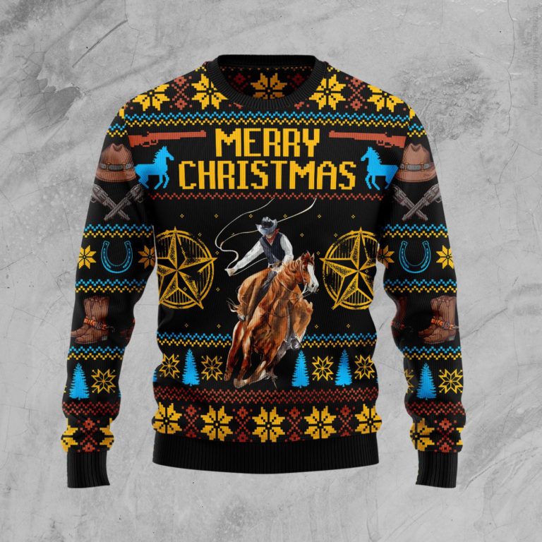 Cowboy Merry Christmas Christmas Wool Sweater