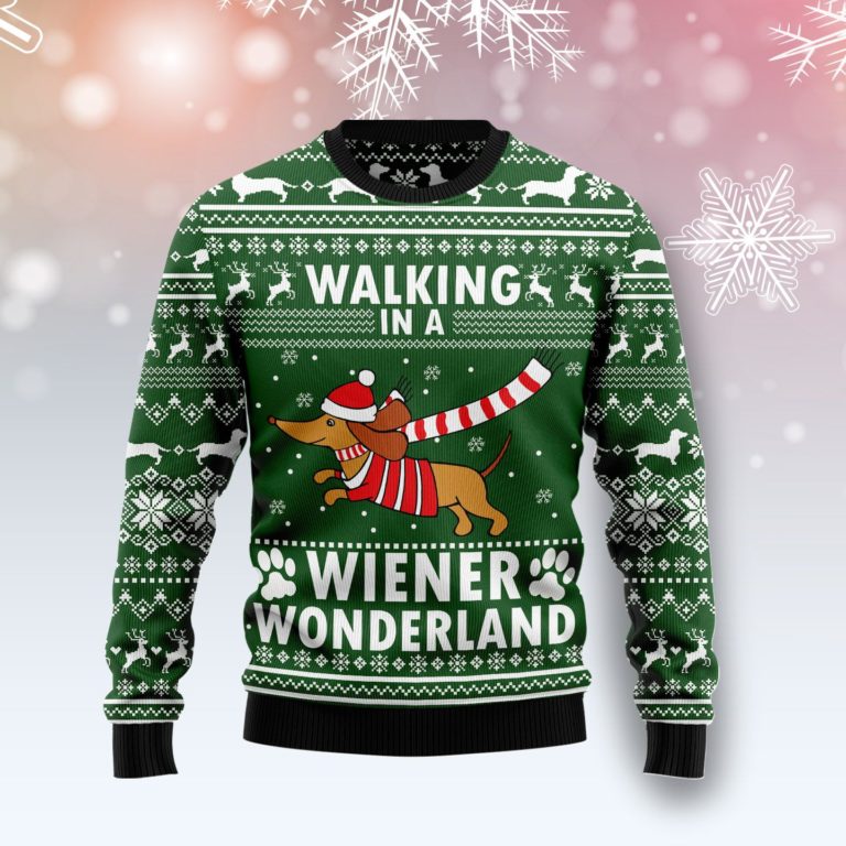 Dachshund Weiner Wonderland Christmas Wool Sweater