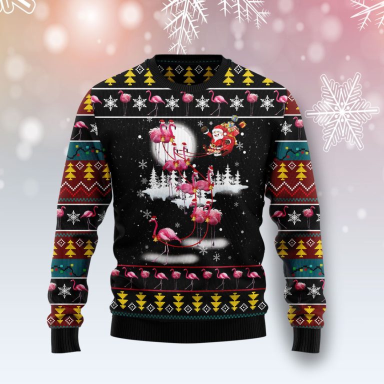 Flamingo Reindeer Christmas Wool Sweater