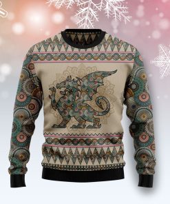 Dragon Mandala Christmas Wool Sweater