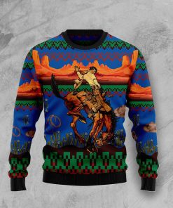 Cowboy Desert Christmas Wool Sweater