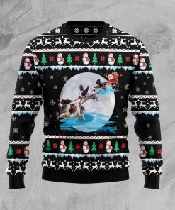 English Springer Spaniel Santa On Highway Christmas Wool Sweater