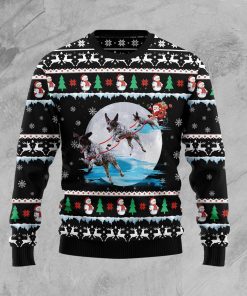 German Shorthaired Pointer Santa On Highway Christmas Wool Sweater German Shorthaired Pointer Santa On Highway Christmas Wool Sweater