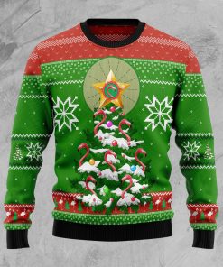 Flamingo Pine Tree Christmas Wool Sweater