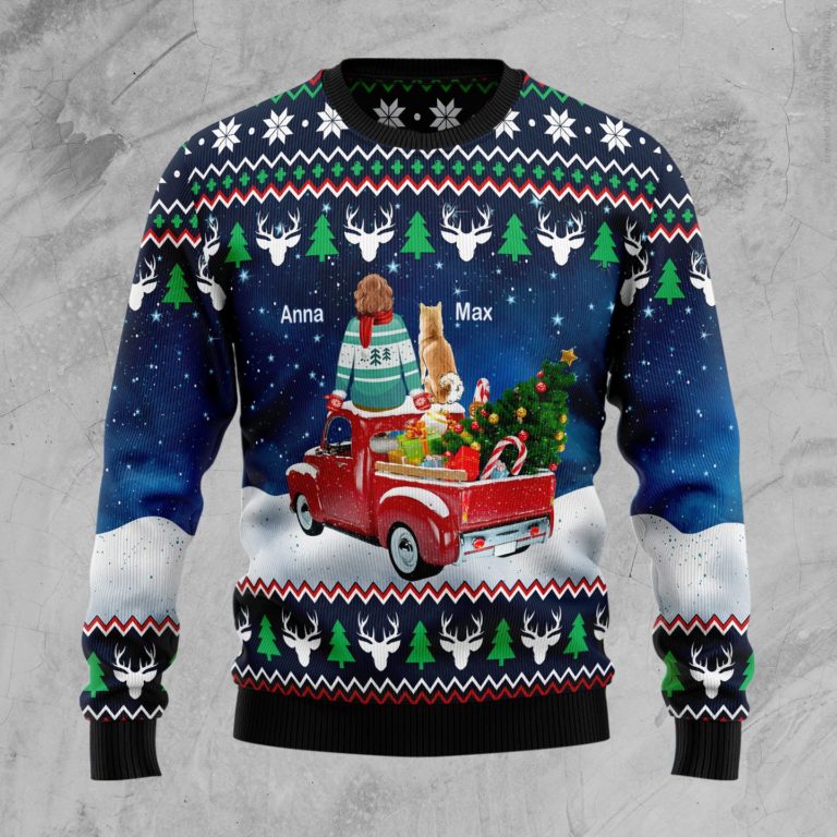 Custom Dog Owner Merry Xmas Christmas Wool Sweater