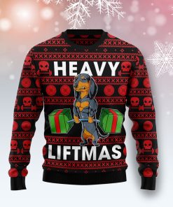 Dachshund Heavy Liftmas Christmas Wool Sweater
