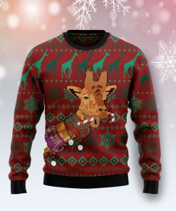 Giraffe Winter Christmas Wool Sweater